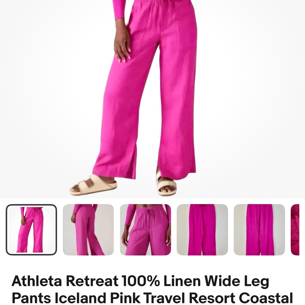 Athleta Pink Wide Leg Pants